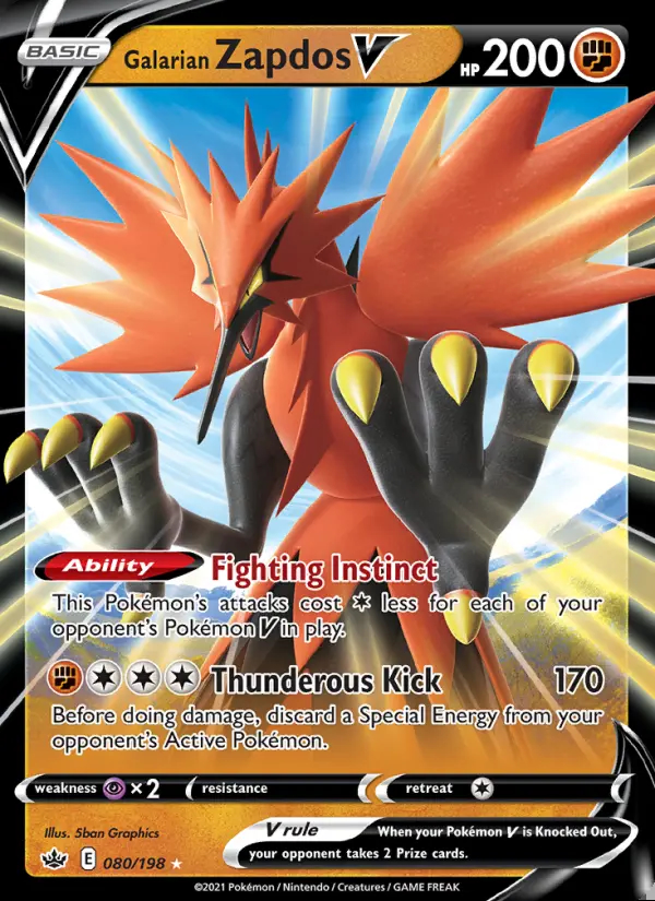 Image of the card Galarian Zapdos V